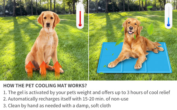 "Self-Cooling Dog Mat – Safe & Durable Gel Pad for Pets, Anti-Scratch Oxford Fabric, Ideal for Hot Summer Relief – 50x40cm for Dogs & Cats"