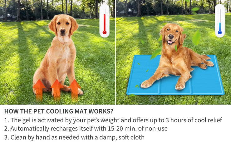 "Self-Cooling Dog Mat – Safe & Durable Gel Pad for Pets, Anti-Scratch Oxford Fabric, Ideal for Hot Summer Relief – 50x40cm for Dogs & Cats"