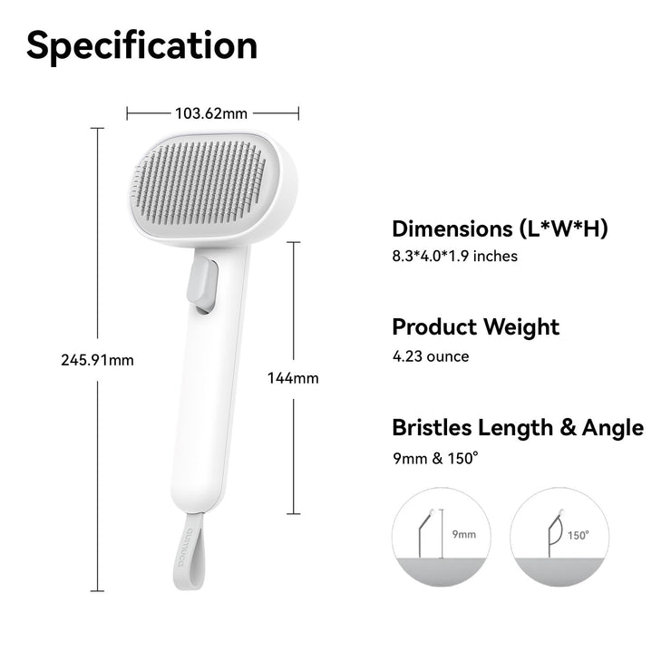 aumuca Cat Brush with Release Button, Cat Grooming Brush for Long or Short Haired Cats, Cat Hair Brush for Shedding Cat Comb for Pets Removing