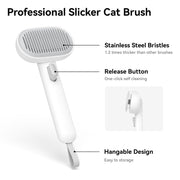 aumuca Cat Brush with Release Button, Cat Grooming Brush for Long or Short Haired Cats, Cat Hair Brush for Shedding Cat Comb for Pets Removing