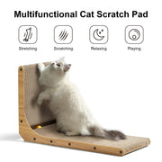 FUKUMARU L Shaped Cat Scratching Board, 48 cm High with Ball Toy, Cardboard Wall & Corner Furniture