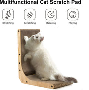 FUKUMARU L Shaped Cat Scratching Board, 48 cm High with Ball Toy, Cardboard Wall & Corner Furniture