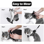 FAYOGOO Cat Harness and Lead Set, Cat Harness for Walking Escape Proof, Adjustable Cat Lead and Harness Set Lifetime Replacement