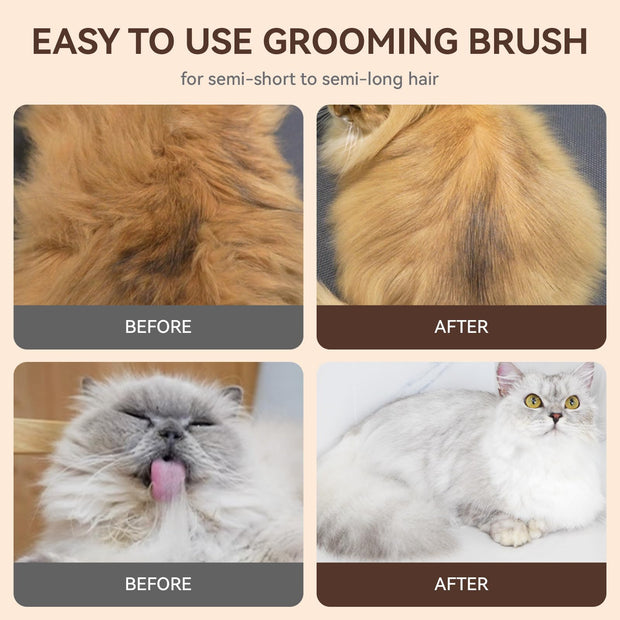 aumuca Cat Brush with Release Button, Cat Grooming Brush for Long or Short Haired Cats, Cat Hair Brush for Shedding Cat Comb for Pets Removing