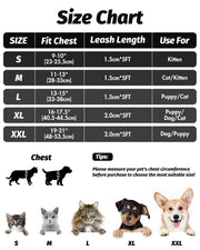 FAYOGOO Cat Harness and Lead Set, Cat Harness for Walking Escape Proof, Adjustable Cat Lead and Harness Set Lifetime Replacement