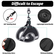 FAYOGOO Cat Harness and Lead Set, Cat Harness for Walking Escape Proof, Adjustable Cat Lead and Harness Set Lifetime Replacement