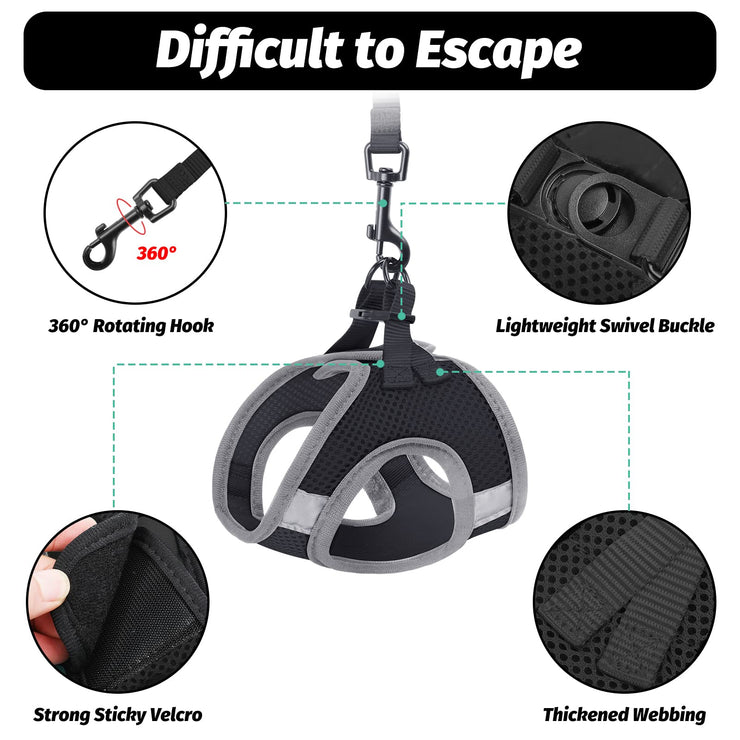 FAYOGOO Cat Harness and Lead Set, Cat Harness for Walking Escape Proof, Adjustable Cat Lead and Harness Set Lifetime Replacement