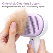 aumuca Cat Brush with Release Button, Cat Grooming Brush for Long or Short Haired Cats, Cat Hair Brush for Shedding Cat Comb for Pets Removing
