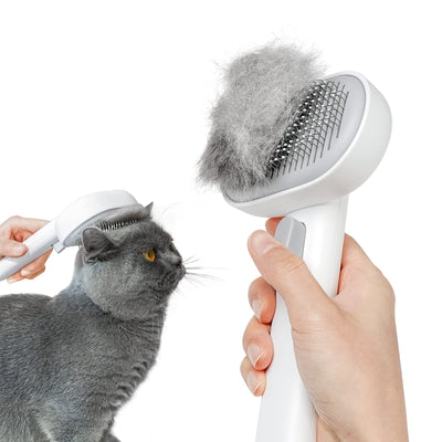 aumuca Cat Brush with Release Button, Cat Grooming Brush for Long or Short Haired Cats, Cat Hair Brush for Shedding Cat Comb for Pets Removing