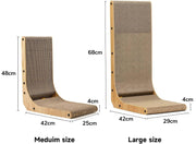 FUKUMARU L Shaped Cat Scratching Board, 48 cm High with Ball Toy, Cardboard Wall & Corner Furniture