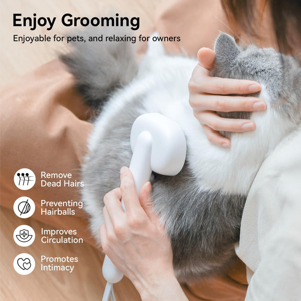 aumuca Cat Brush with Release Button, Cat Grooming Brush for Long or Short Haired Cats, Cat Hair Brush for Shedding Cat Comb for Pets Removing