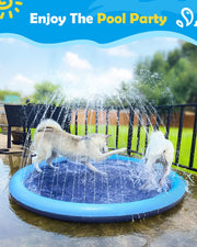Peteast Dog Splash Pad Anti-Slip Dog Pools for Large Dogs Thick Dog Sprinkler Water Toy