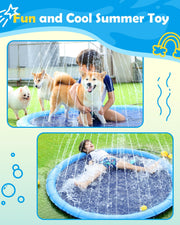 Peteast Dog Splash Pad Anti-Slip Dog Pools for Large Dogs Thick Dog Sprinkler Water Toy