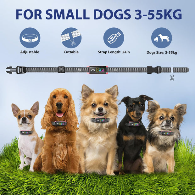 Anti Bark Collar for Dogs, No Shock Bark Collar, Beep & Vibration, 5 Adjustable Sensitivity, Rechargeable Dog Barking Collar, IP67 Waterproof