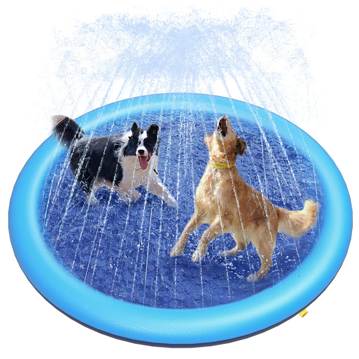 Peteast Dog Splash Pad Anti-Slip Dog Pools for Large Dogs Thick Dog Sprinkler Water Toy