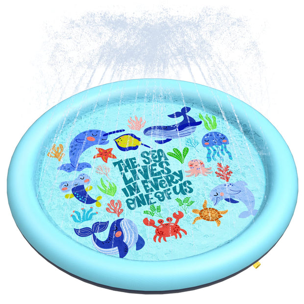 Peteast Dog Splash Pad Anti-Slip Dog Pools for Large Dogs Thick Dog Sprinkler Water Toy