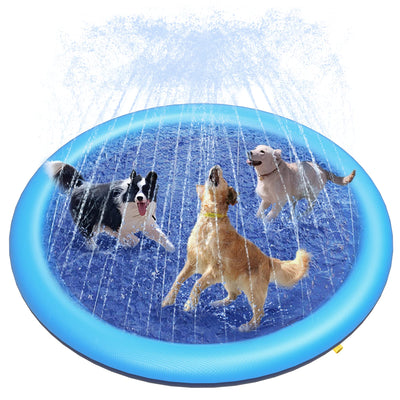 Peteast Dog Splash Pad Anti-Slip Dog Pools for Large Dogs Thick Dog Sprinkler Water Toy