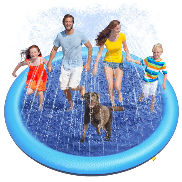 Peteast Dog Splash Pad Anti-Slip Dog Pools for Large Dogs Thick Dog Sprinkler Water Toy