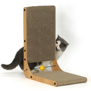 FUKUMARU L Shaped Cat Scratching Board, 48 cm High with Ball Toy, Cardboard Wall & Corner Furniture