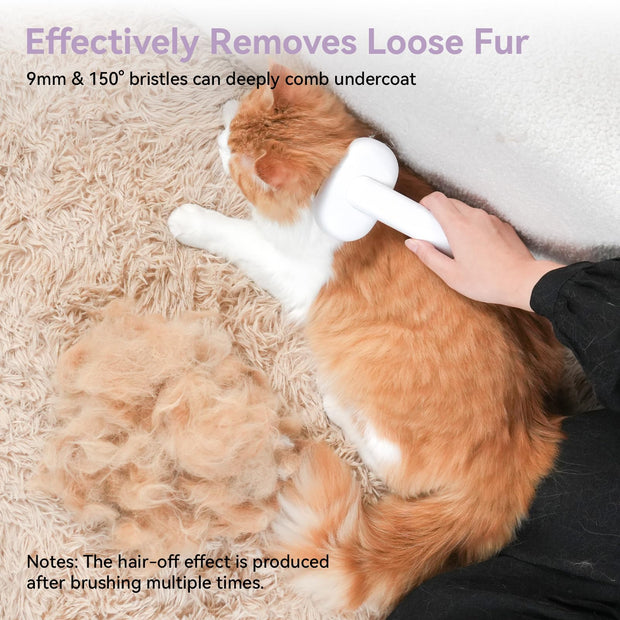 aumuca Cat Brush with Release Button, Cat Grooming Brush for Long or Short Haired Cats, Cat Hair Brush for Shedding Cat Comb for Pets Removing