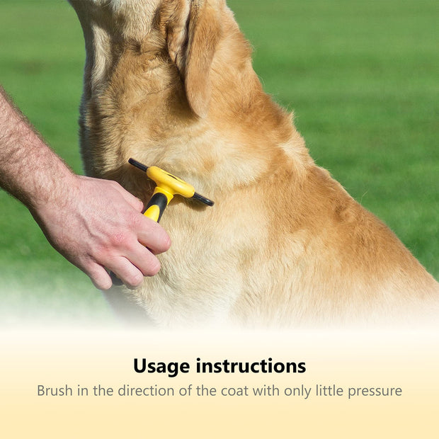 Best Professional Deshedding Tool and Pet Grooming Brush – D-Shedz by Thunderpaws for Small, Medium and Large Breeds of Dogs and Cats with Short or Long Hair Yellow