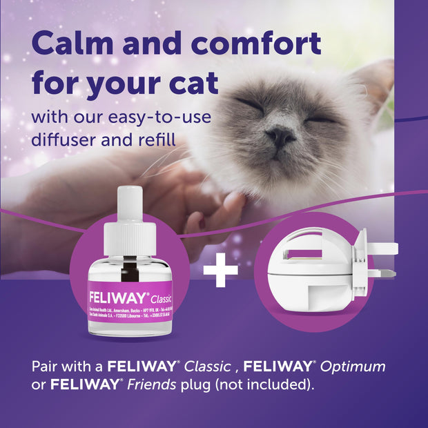 Feliway Classic 30 Day Refill, Classic Refill For Plug In Anxiety Relief Pheromone Diffuser For Cats