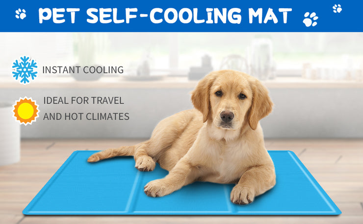 "Self-Cooling Dog Mat – Safe & Durable Gel Pad for Pets, Anti-Scratch Oxford Fabric, Ideal for Hot Summer Relief – 50x40cm for Dogs & Cats"
