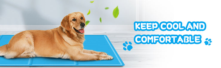 "Self-Cooling Dog Mat – Safe & Durable Gel Pad for Pets, Anti-Scratch Oxford Fabric, Ideal for Hot Summer Relief – 50x40cm for Dogs & Cats"